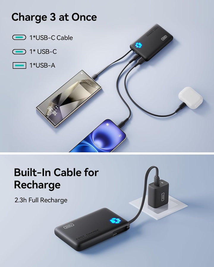 INIU Cargador portátil, banco de energía delgado de 10000 mAh con U...