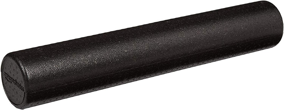 Amazon Basics Rodillo de espuma de alta densidad para ejercicio, estiramiento y recuperación muscular, 36 pulgadas, color negro