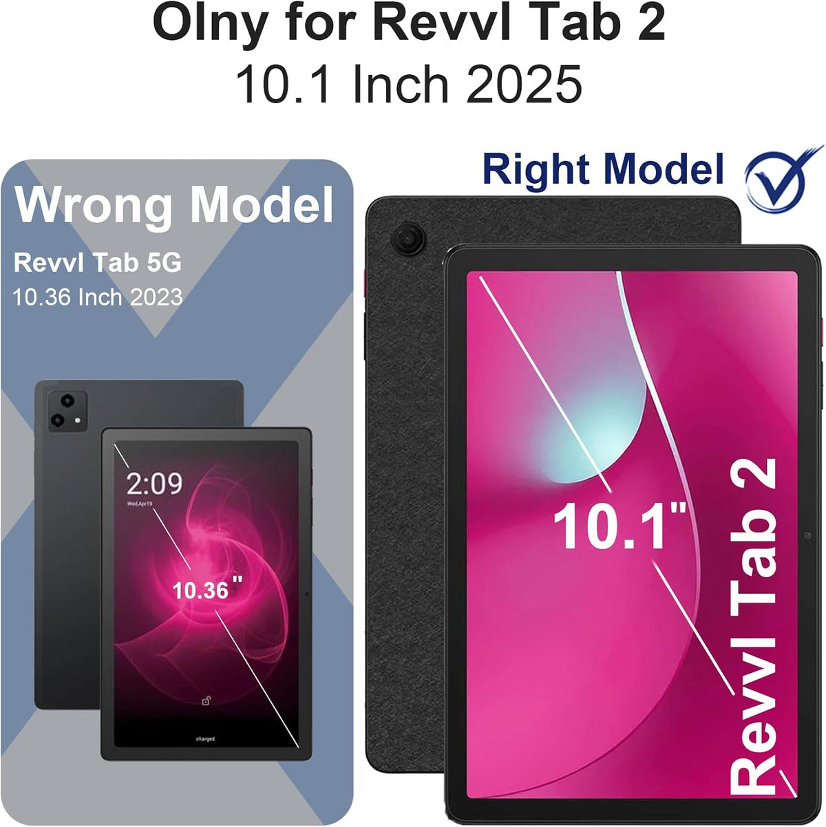 Funda para T-Mobile Revvl Tab 2 de 10,1 pulgadas 2025, color negro
