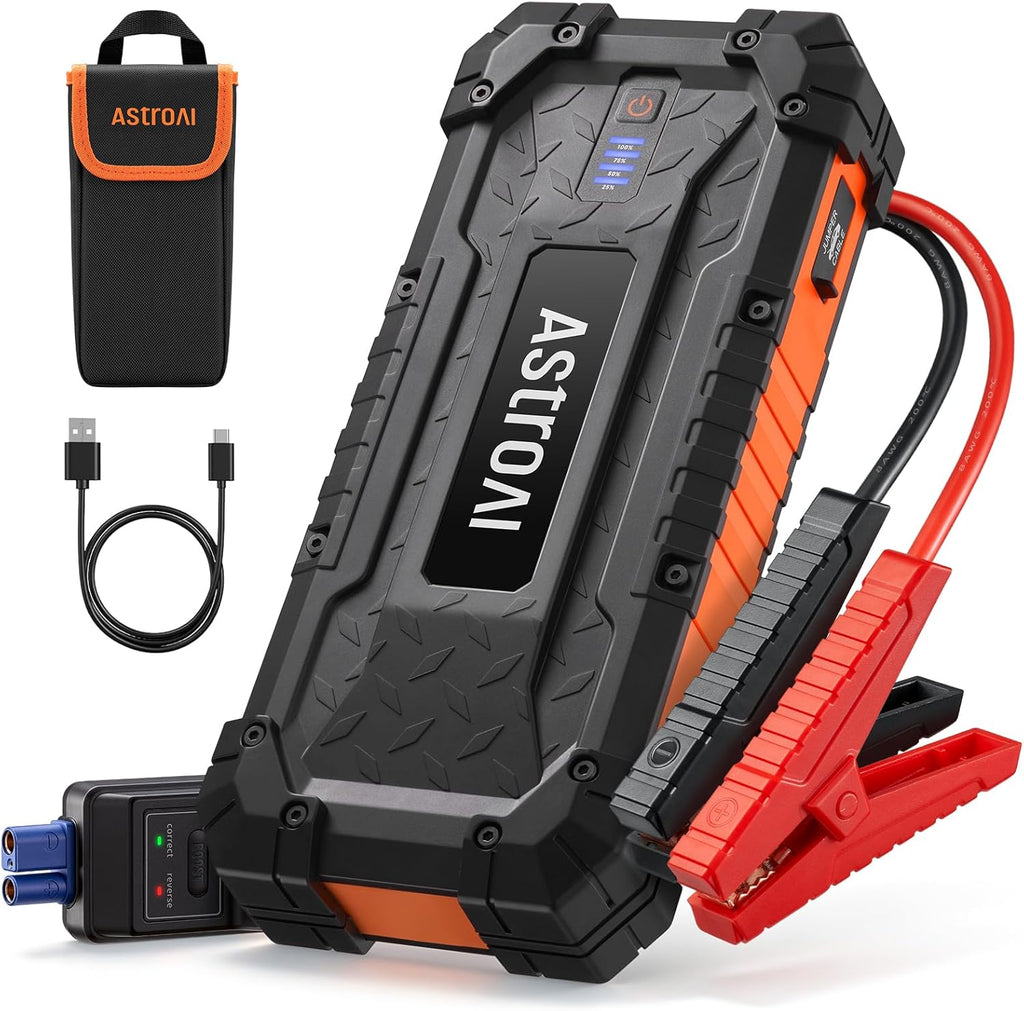 AstroAI S8 Ultra 12V 4000A Arrancador portátil de litio Hasta para todos los motores de gasolina/diésel 12L