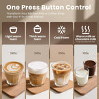 Espumador de leche desmontable, espumador de leche y vaporizador 4 en 1, apto para lavavajillas, espumador de vidrio de 16.9 onzas, espumador de leche eléctrico para café, café con leche, chocolate