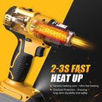 Pistola de calor inalámbrica compatible con batería Dewalt de 20 V (solo