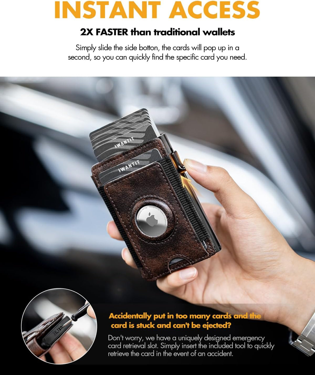 iwantit Cartera para bolsillo frontal para hombre: delgada con clip...