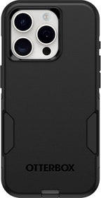 OtterBox Funda para iPhone 15 Pro (Only) Commuter Series, negra, delgada y resistente, apta para bolsillo, con protección de puerto