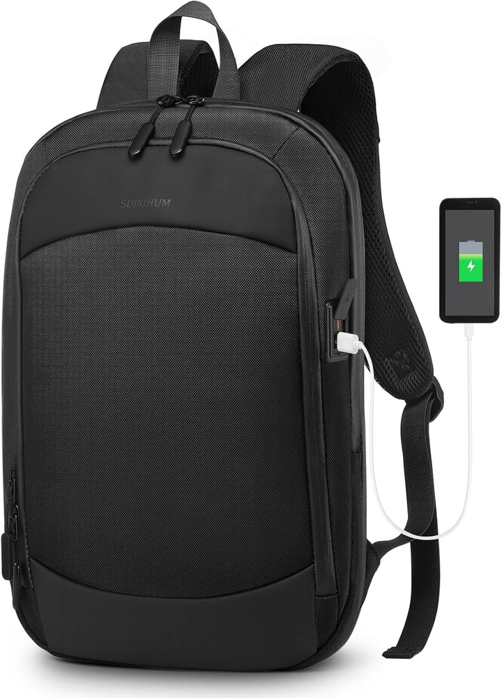 SUIKIHUM Mochila delgada para laptop para hombres y mujeres, bolsa...
