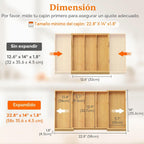 Lifewit Organizador de Utensilios de Bambú para Cajón de Cocina, Bandeja para Utensilios de Cocina