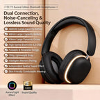 Auriculares inalámbricos Bluetooth sobre la oreja con chip 5.3, tiempo de reproducción de 20 horas, controladores de 1.575 in, diseño plegable y ligero, iluminación RGB, micrófono dual para