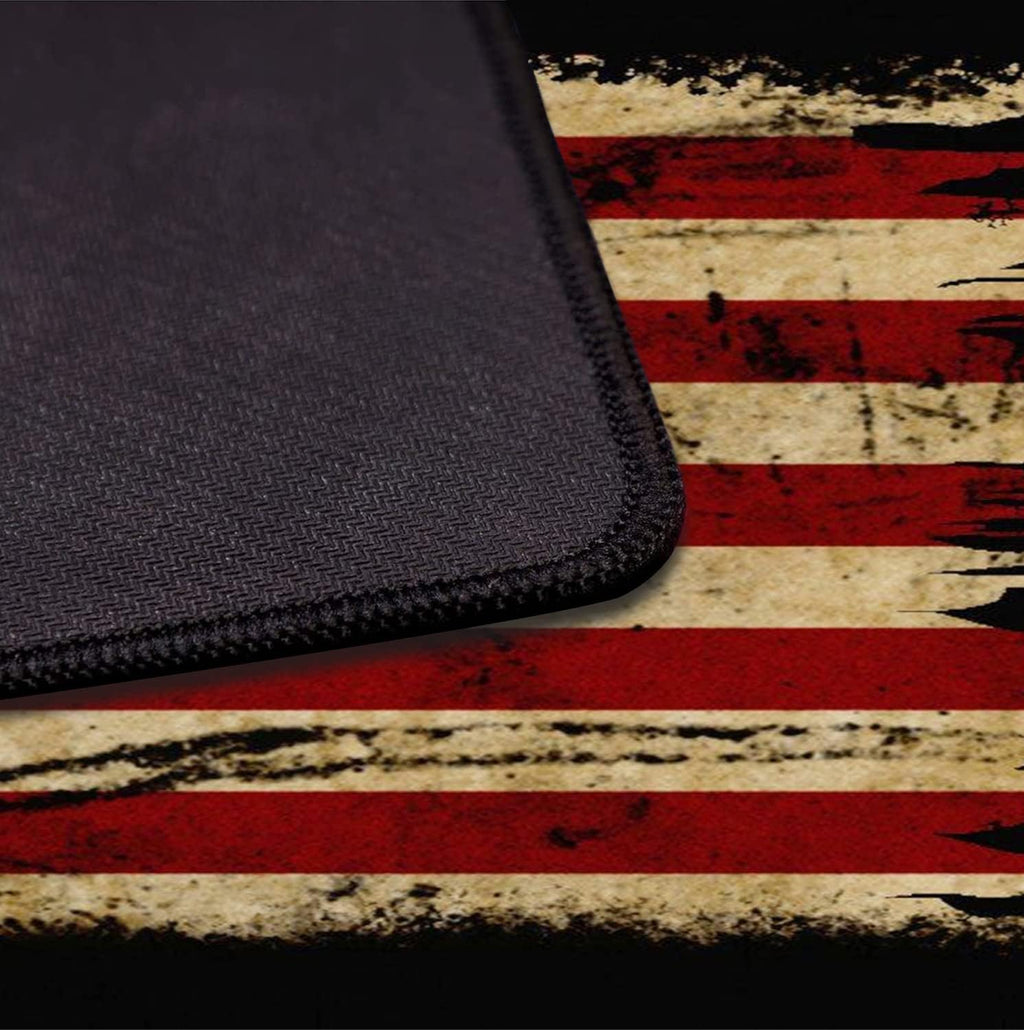 Alfombrilla de mouse para juegos retro con bandera estadounidense XL con