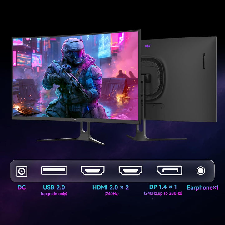 KTC Monitor curvo para juegos de 32 pulgadas 280Hz 240Hz, monitor d...