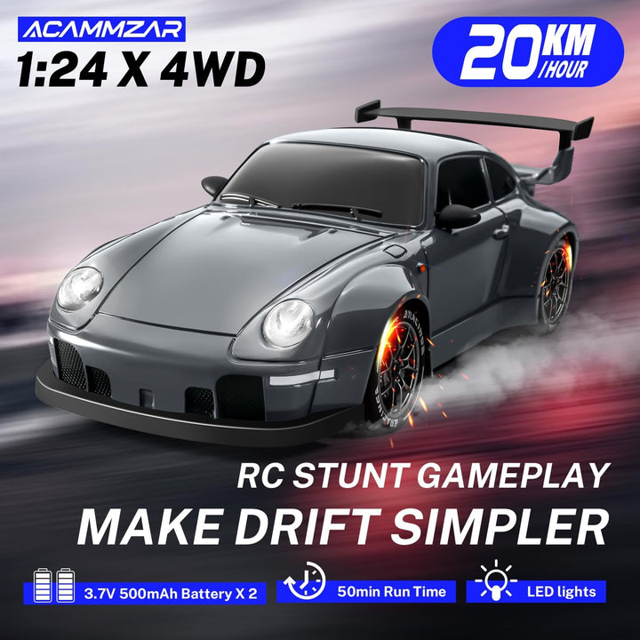 ACAMMZAR Coche de deriva a control remoto 1:24 para niños, 20 KM\/H...