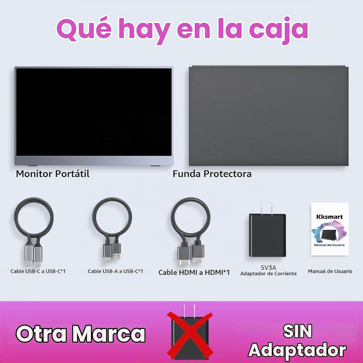kksmart Monitor portátil de 15.6 pulgadas 1080P FHD 86% sRGB 60Hz,...