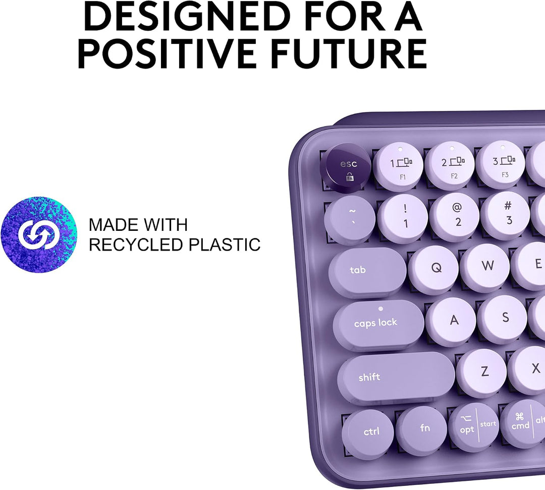 Logitech POP Keys - Teclado mecánico inalámbrico con teclas Emoji p...