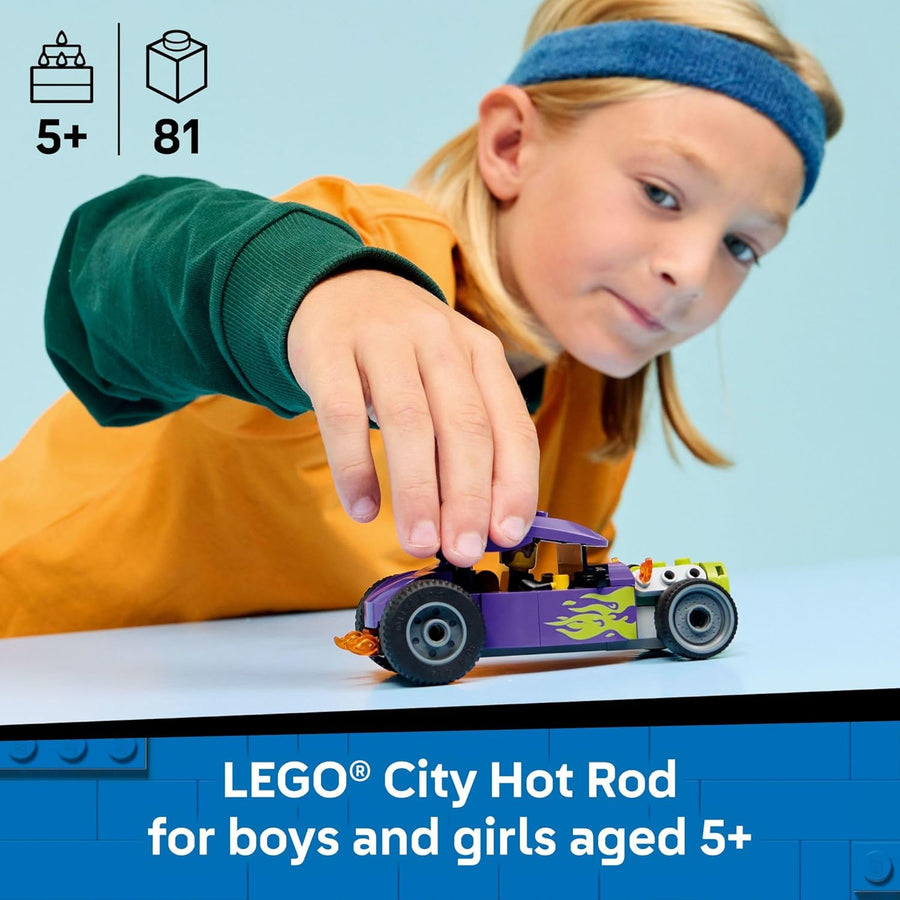 LEGO City Hot Rod Race Car Building Toy para niños juego