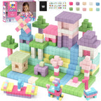 TOY Life - Bloques magnéticos pastel, juego STEM de 64 piezas