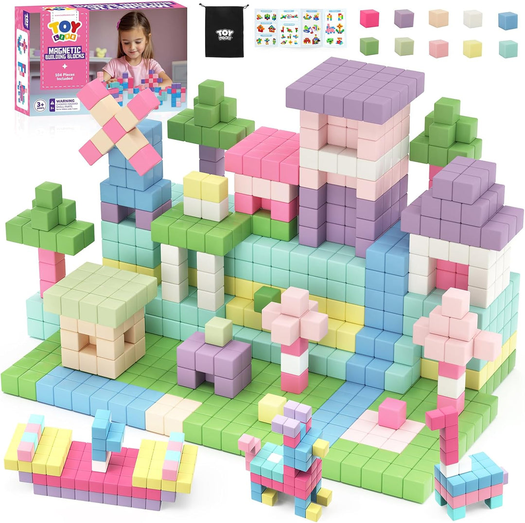 TOY Life Bloques magnéticos primarios, juego STEM de 64 piezas, eda...