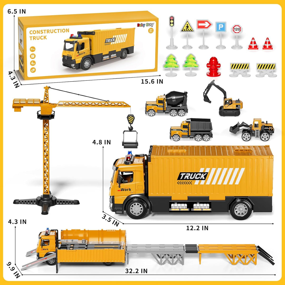 Camión transportador de carreras para niños pequeños