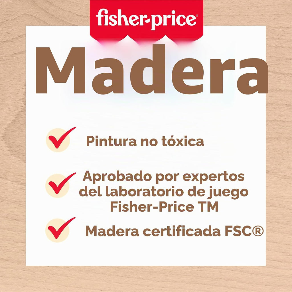 Fisher-Price Rompecabezas de bloques espaciales de madera para preescolar
