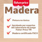Fisher-Price Rompecabezas de bloques espaciales de madera para preescolar