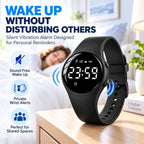 Pulsera de alarma vibratoria para personas que duermen pesadamente, reloj de choque para adolescentes, pulsera silenciosa, despertador, despertar sordos con TDAH, personas con TDAH, portátil