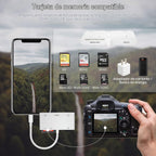 Adaptador de Lightning a HDMI con Puerto de Cámara USB y Carga, Lector de Tarjetas SD