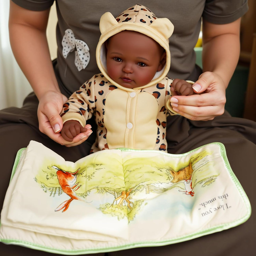BABESIDE - Adorable muñeca negra realista de 17" hecha a mano,...