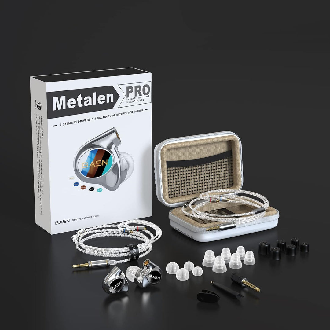 BASN Metalen PRO 4 Drivers Monitores Intrauriculares para Músicos,...