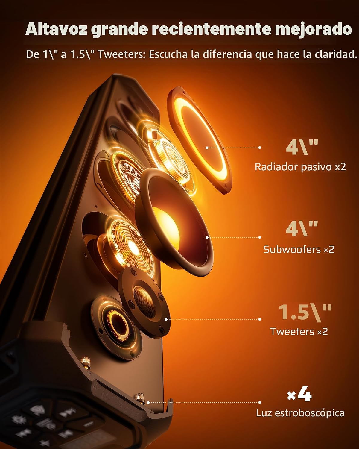 Ehaho Barra de sonido UTV de 26", altavoz Bluetooth del carro de golf con