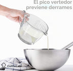 CuttleLab Exprimidor de Vidrio de 2 Tazas (Transparente) - Exprimidor Manual de Limón y Lima, Rallador de Cítricos
