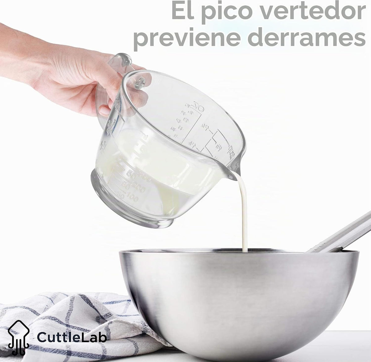 CuttleLab Exprimidor de Vidrio de 2 Tazas (Transparente) - Exprimidor Manual de Limón y Lima, Rallador de Cítricos