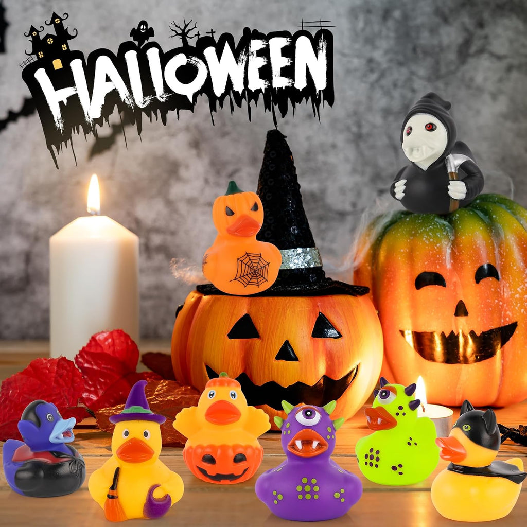 DMSKY 52 Pcs Halloween Rubber Ducks en Bulk, Assorted Styles