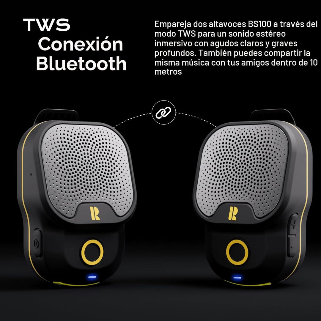 Rythflo Altavoz Bluetooth V5.3 Portátil Vestible, 30H Tiempo de Fun...