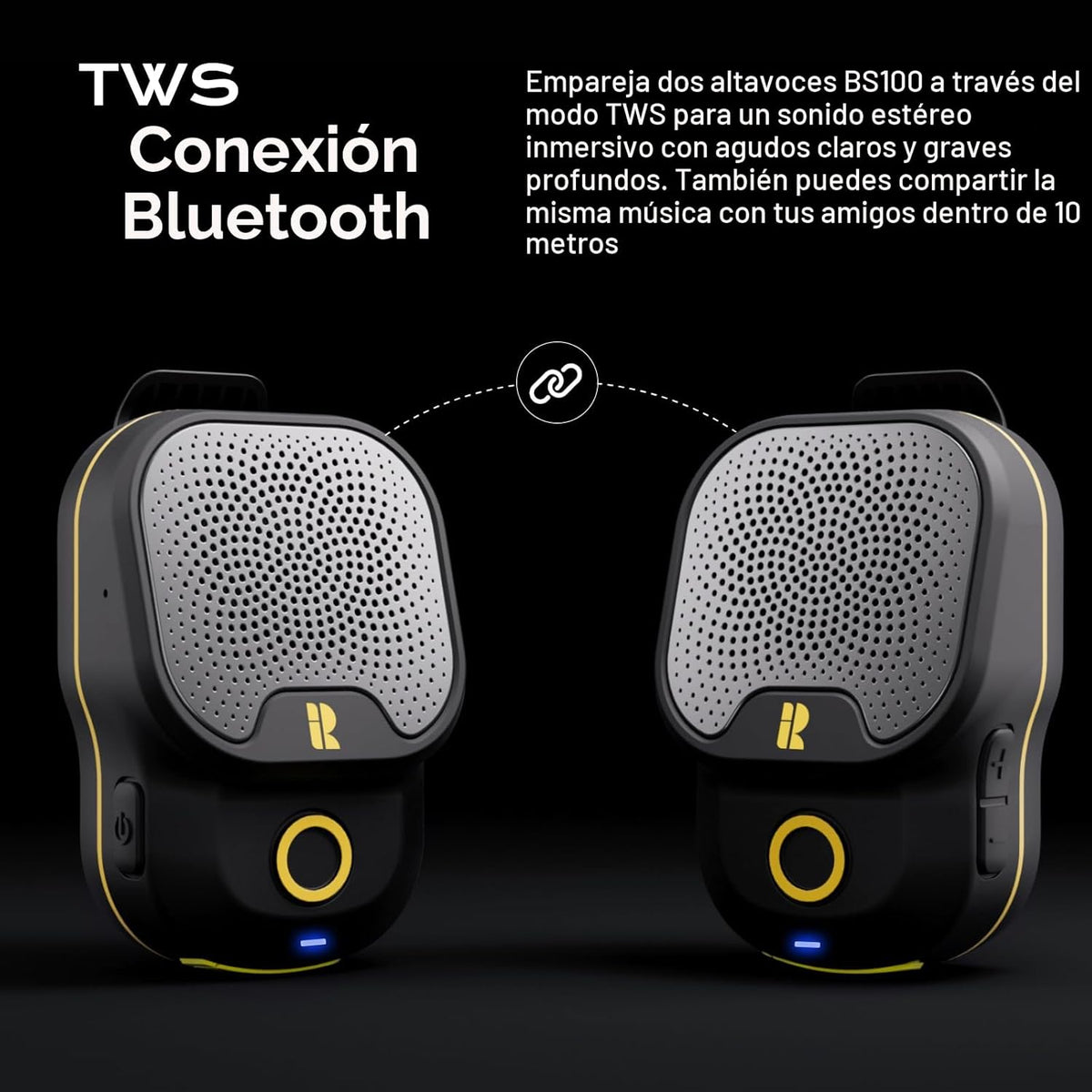 Rythflo Altavoz Bluetooth V5.3 Portátil Vestible, 30H Tiempo de Fun...