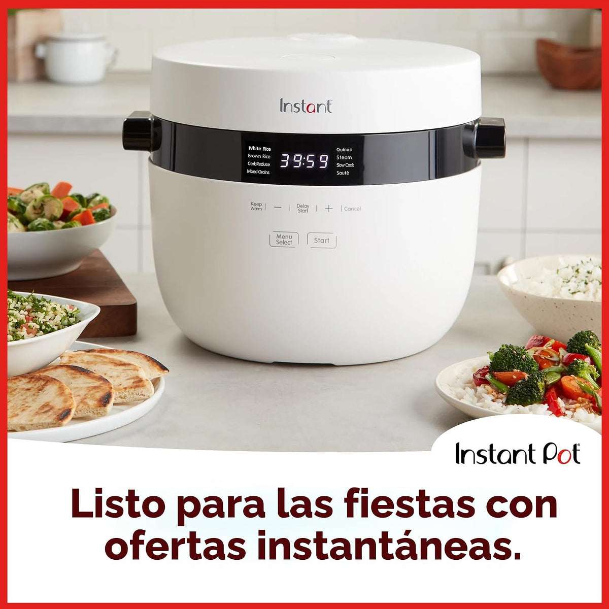 Instant Olla arrocera de 20 tazas, olla multicocción de arroz y granos con tecnología de reducción de carbohidratos sin comprometer el sabor o la textura, de los fabricantes de Instant Pot, incluye 8 ajustes preestablecidos de cocción