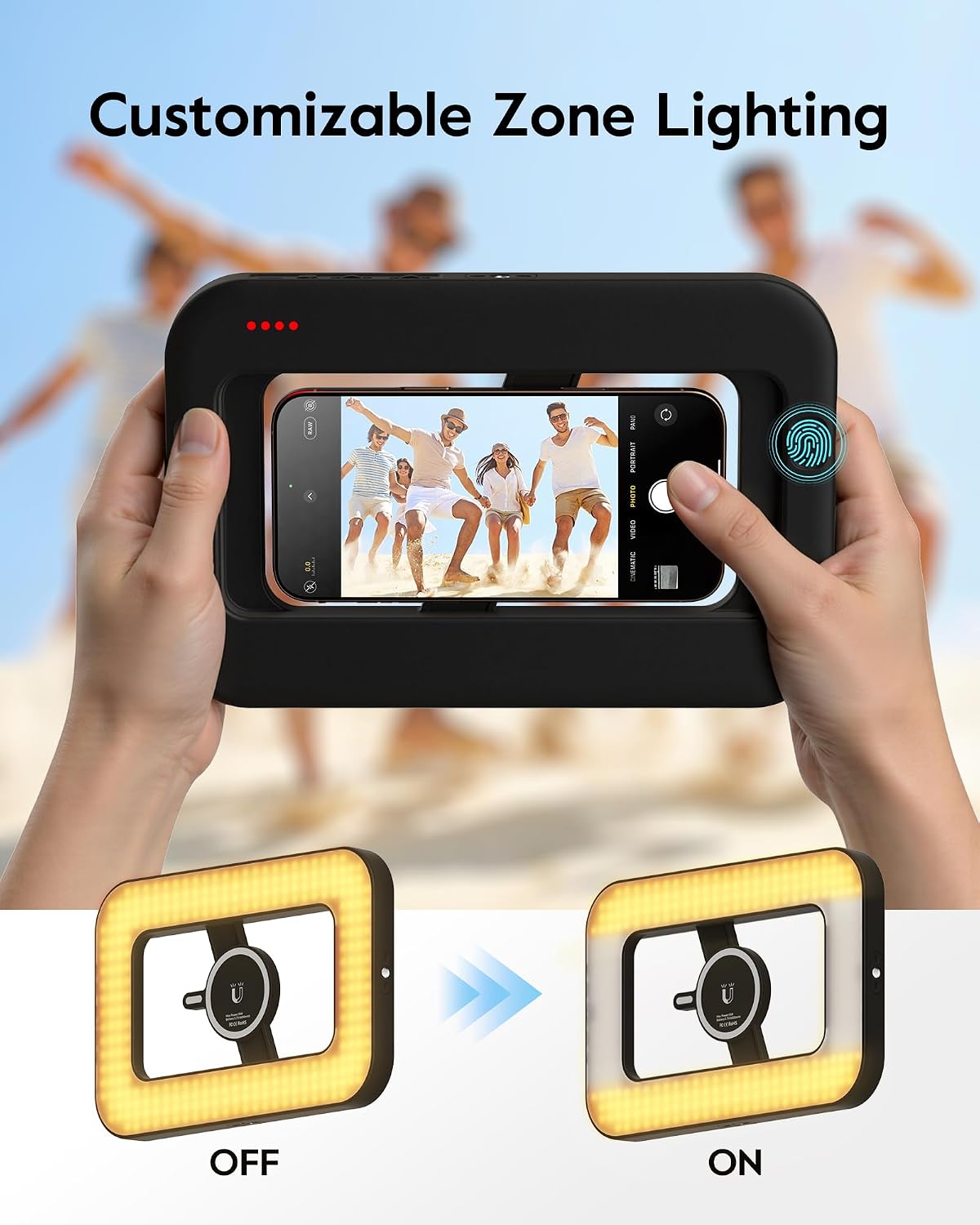 Anillo de luz magnético con soporte y clip para teléfono, trípode de 62 pulgadas para iPhone con luz, trípode de teléfono de 6000 mAh con luz para grabación de video, TikTok, YouTube, Vlogging, selfies, CRI>95