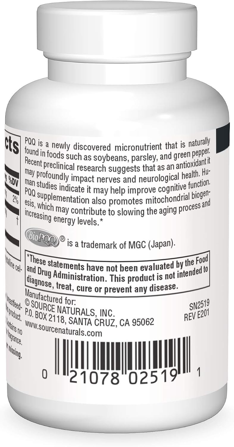 Source Naturals PQQ Mind, neuroprotector para apoyo cognitivo* - 60...