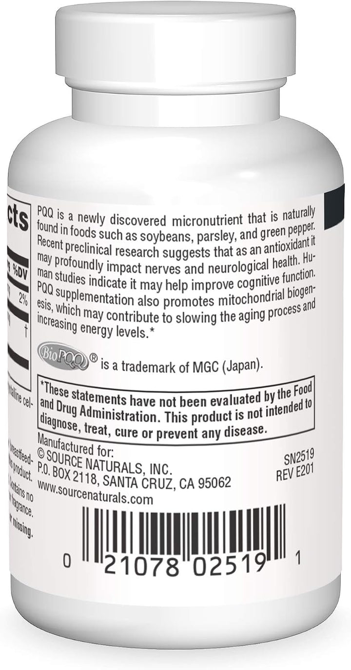 Source Naturals PQQ Mind, neuroprotector para apoyo cognitivo* - 60...