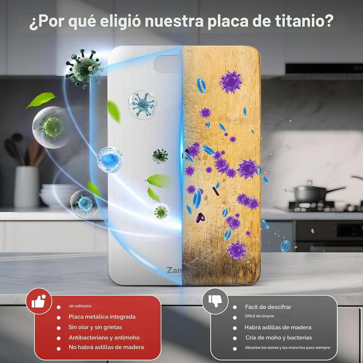 Juego de 3 tablas de cortar de titanio, aptas para lavavajillas (M+L+XL)