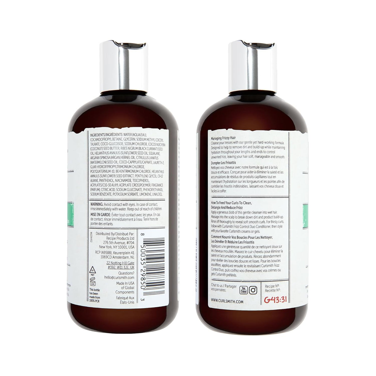 CURLSMITH Frizz Control Shampoo - Frizz-Fighting Shampoo for Curls,...