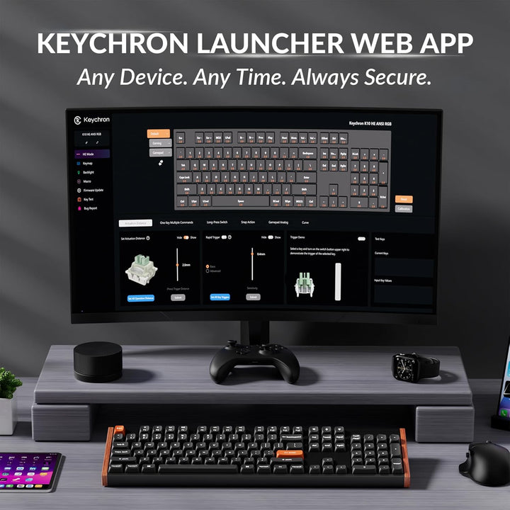 Keychron K10 HE Teclado efecto Hall, interruptor magnético ultrarrá...