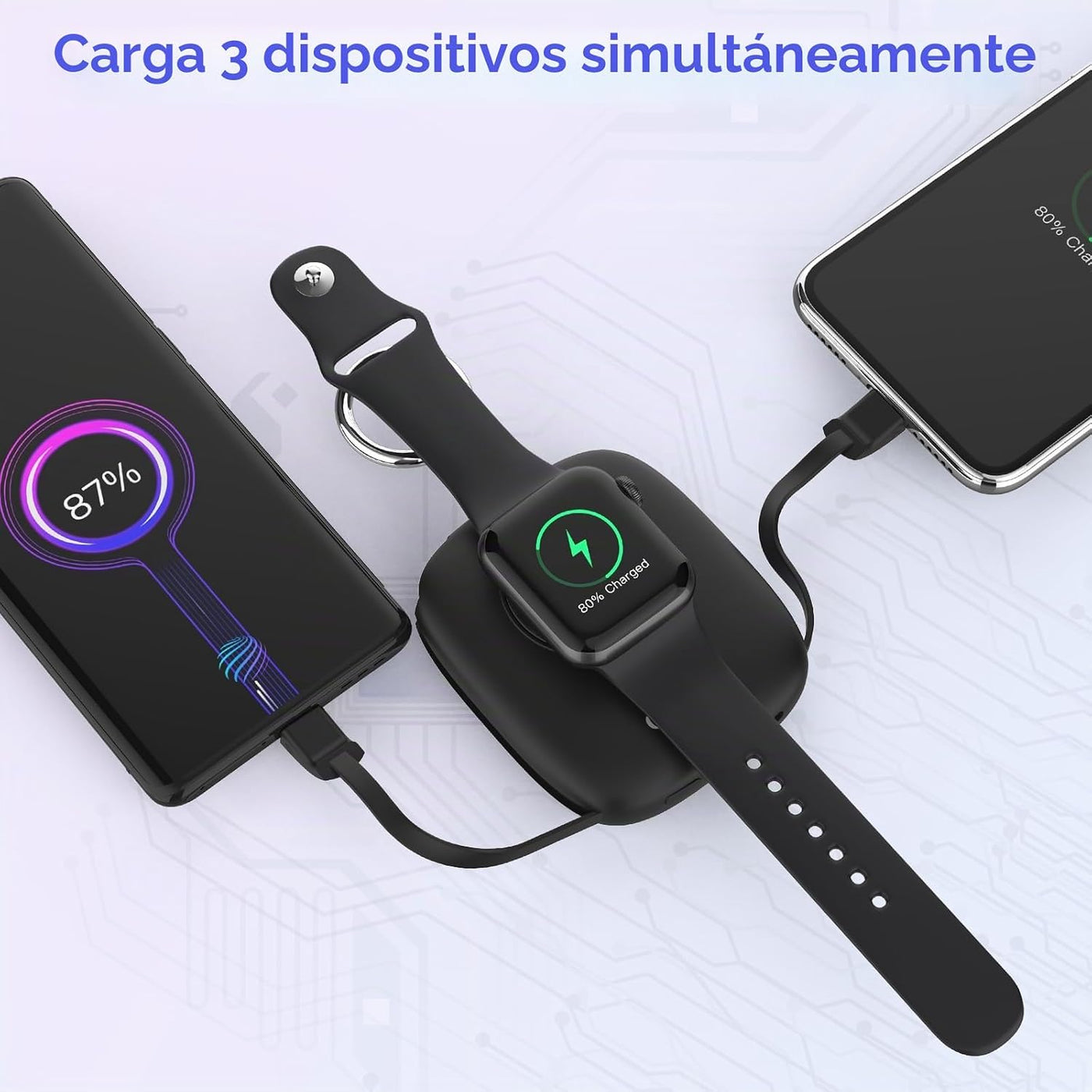 Cargador portátil pequeño de 5000mAh, cargador inalámbrico mini par...