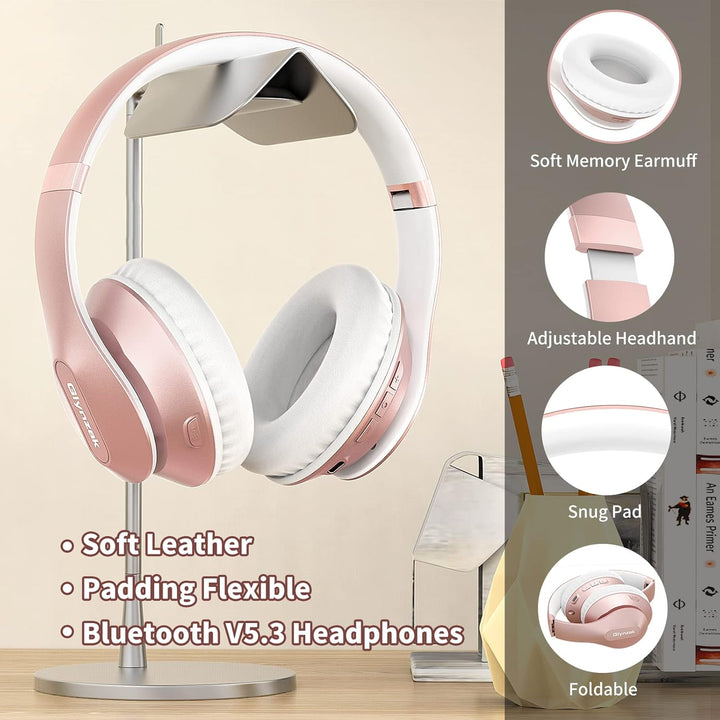Glynzak Auriculares inalámbricos Bluetooth sobre la oreja 65 horas...