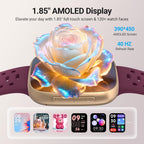 Relojes inteligentes para mujer y hombre Android iPhone, [1.85" AMOLED Pantalla] Smartwatch Rastreador de Actividad 3ATM a Prueba de Agua con Llamadas Bluetooth, Control AI, Monitor de Ritmo Cardíaco/SpO2/Sueño, Batería de 7 Días