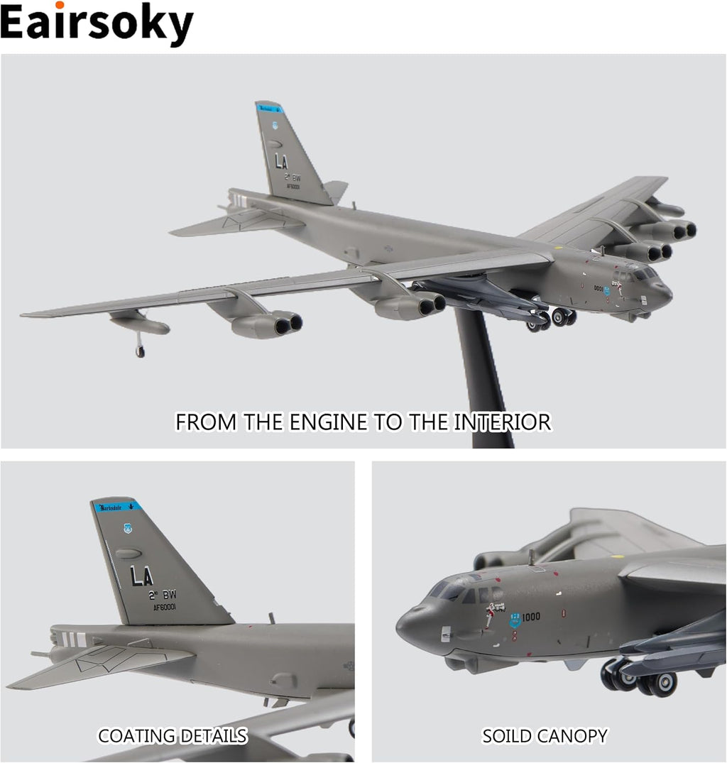 1:200 Escala B-52H Stratofortress Stratofortress Strategic Bomber Modelo de aviones militares Modelos de aleación para colección o regalo