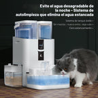 Fuente automática de agua para gatos de 10 L/338 onzas, autolenado y limpieza, dispensador de agua para mascotas con sistema de filtro para perros, 5G Wi-Fi Smart Bowl separación de aguas residuales y no es viscosa con bombas silenciosas