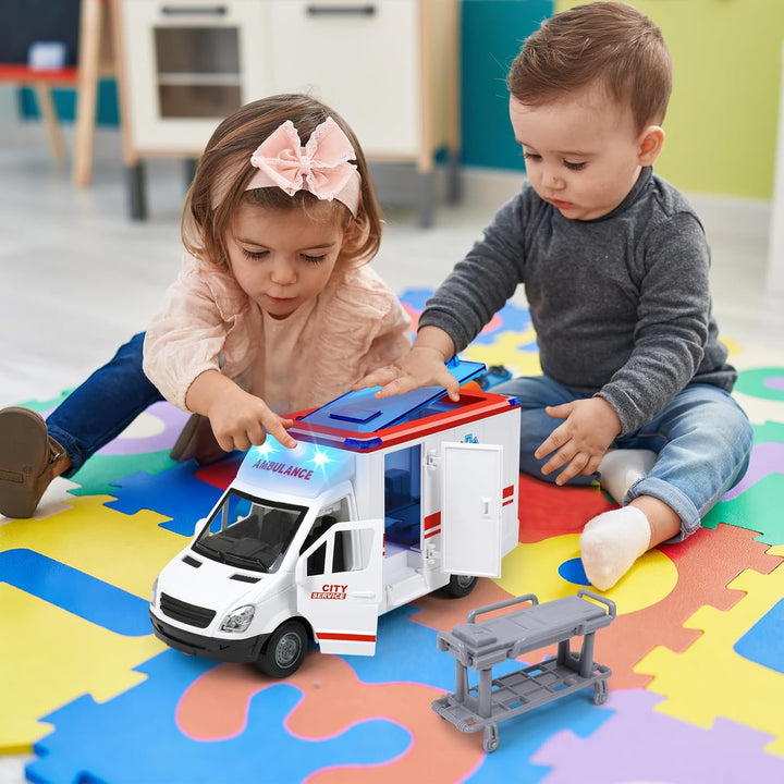 Ambulancia de juguete para niños de 3 a 5 años con 4 luces