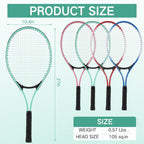 4 raquetas de tenis para adultos recreativas para 4 jugadores, raqueta de tenis ligera de 27 pulgadas con 3 pelotas de tenis para entrenar principiantes con bolsa de transporte