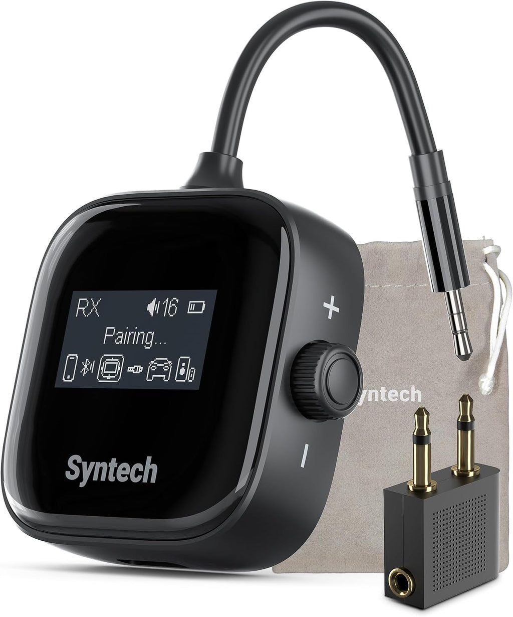 Transmisor y receptor Bluetooth 6.0 Syntech para avión, adaptador AUX 3.5 mm