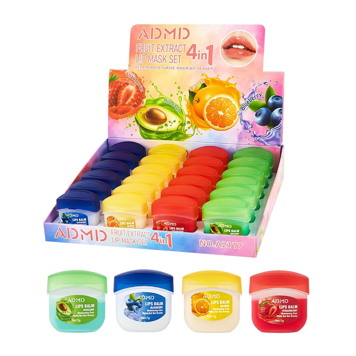 Paquete de 24 bálsamos labiales a granel surtidos de frutas para el...