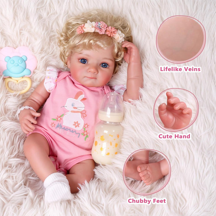 BABESIDE Muñecas Reborn con moisés JUSS001QQWA-TC-88 0128