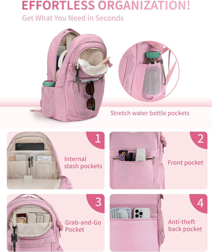 ECOHUB Mochila de viaje para mujeres, para laptop de 17.3 pulgadas,...